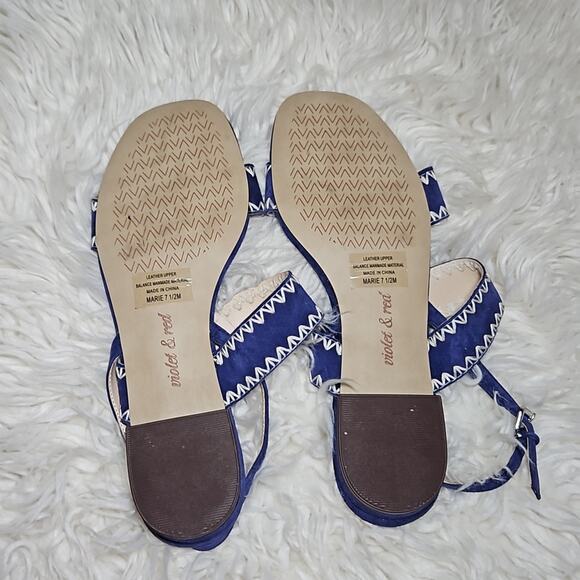 Violet & Red Blue Suede Strappy Sandals - Picture 4 of 5